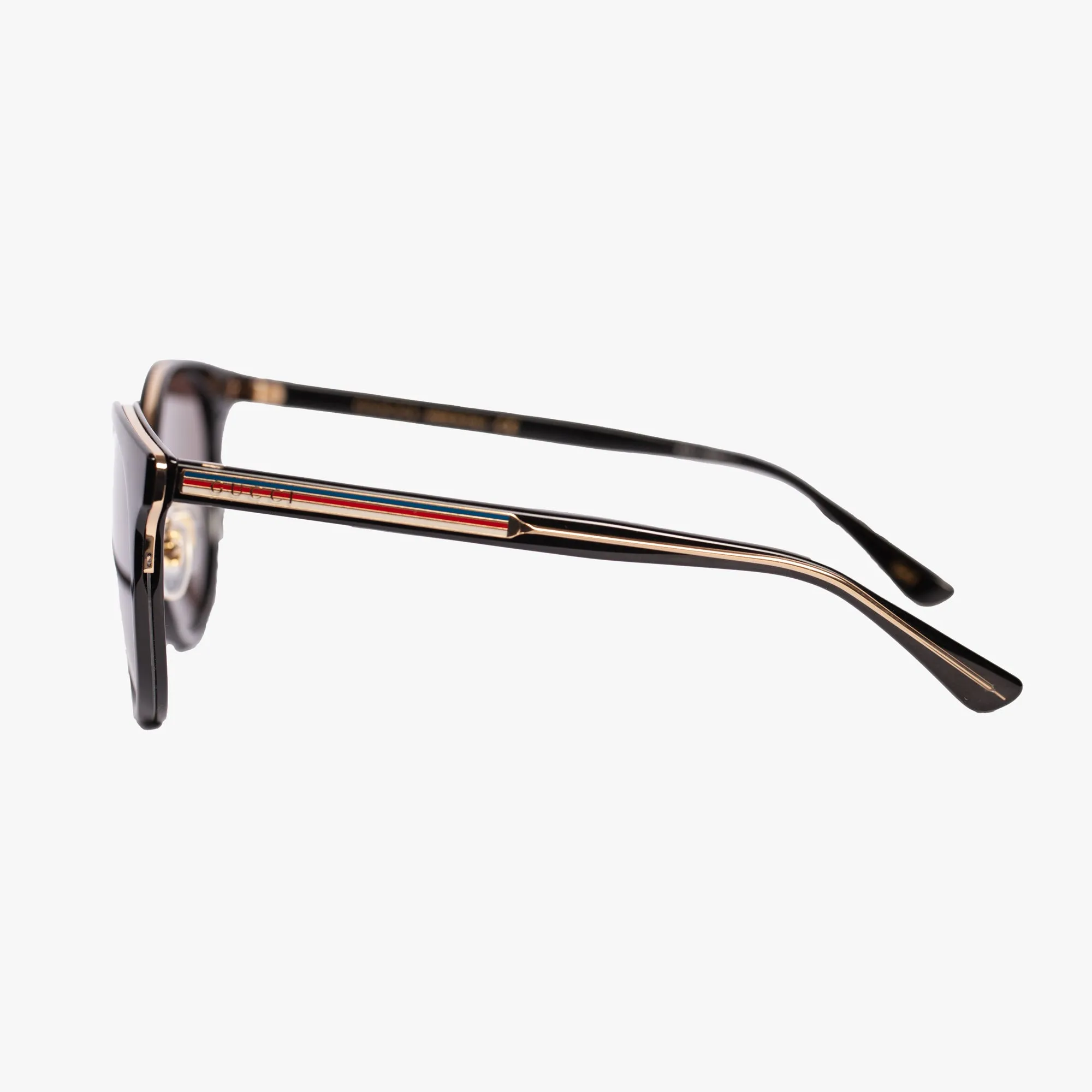 Womens Black Round Acetate Sunglasses