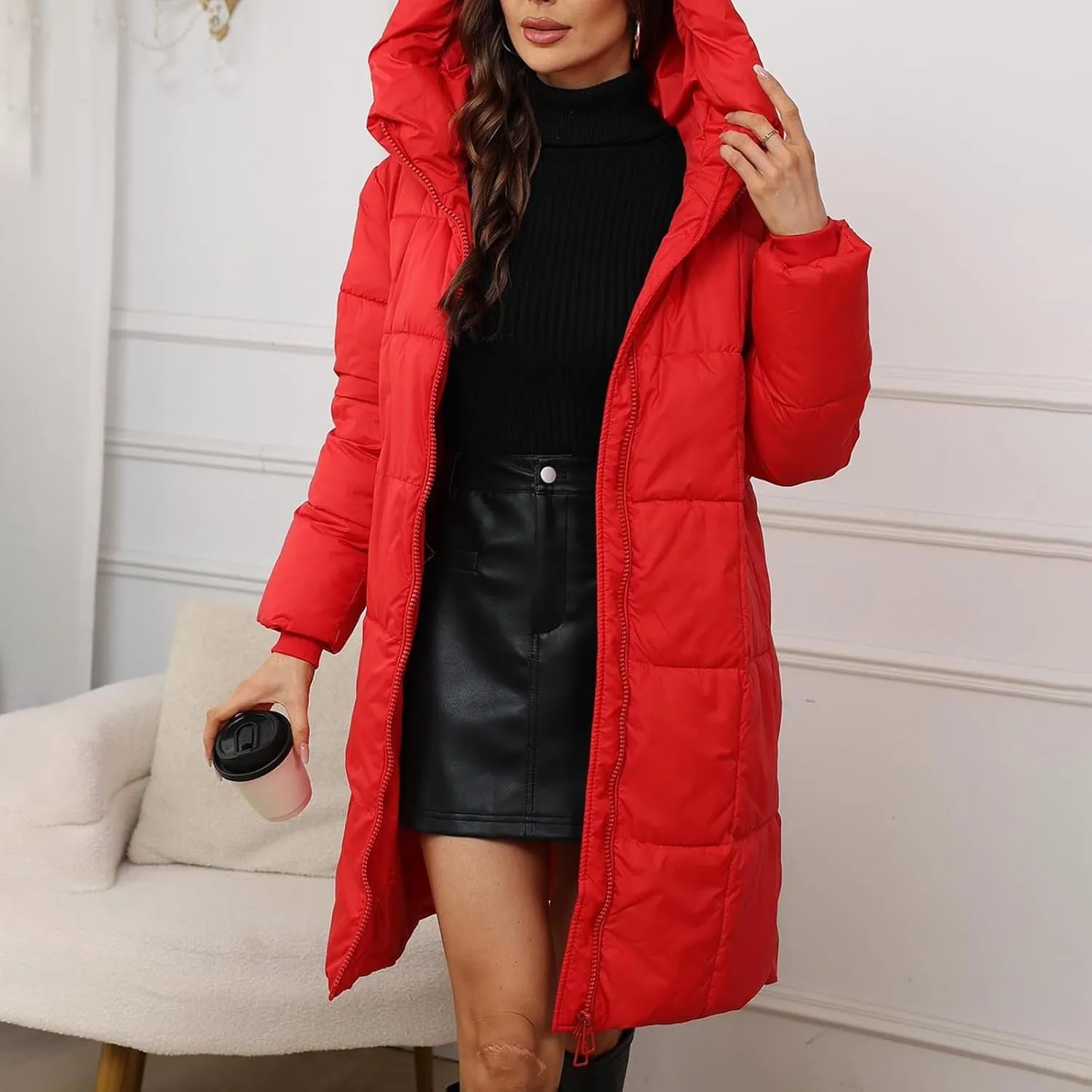 Women's Fall Fashion Winter Trench Coats Quilted Outerwear Winter Jacket Parka Winter Classic Outwear Coats