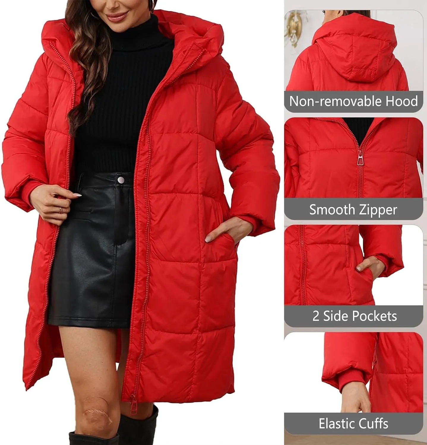 Women's Fall Fashion Winter Trench Coats Quilted Outerwear Winter Jacket Parka Winter Classic Outwear Coats