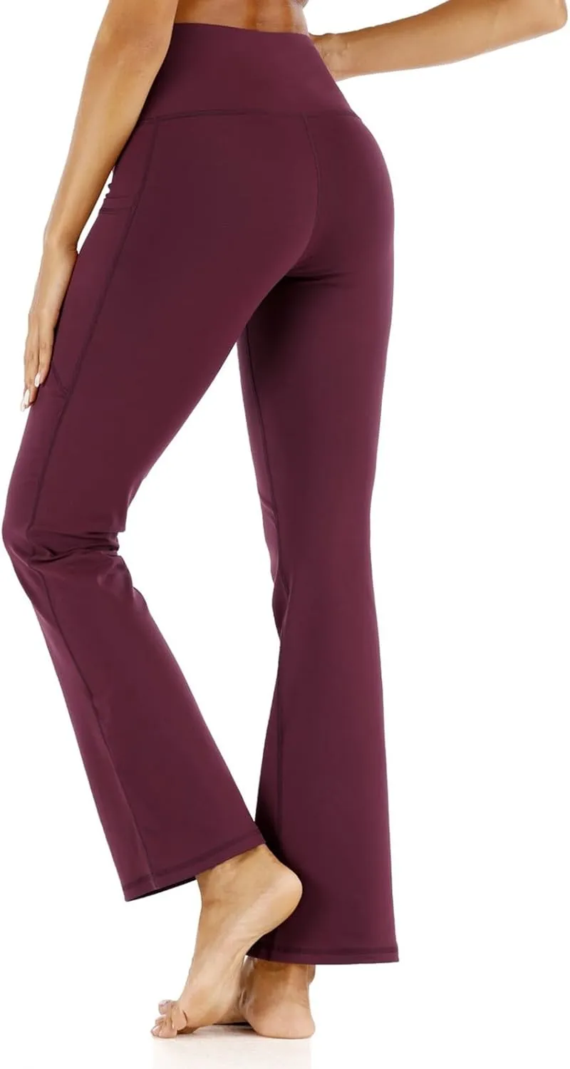 Women's Flare Yoga Pants 2024 Tummy Waisted Yoga Pants Control Pants Flare Leggings for Women Womens Fleece Lined