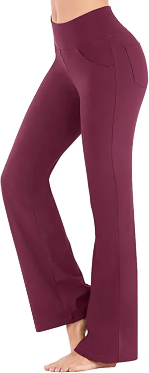 Women's Flare Yoga Pants 2024 Tummy Waisted Yoga Pants Control Pants Flare Leggings for Women Womens Fleece Lined