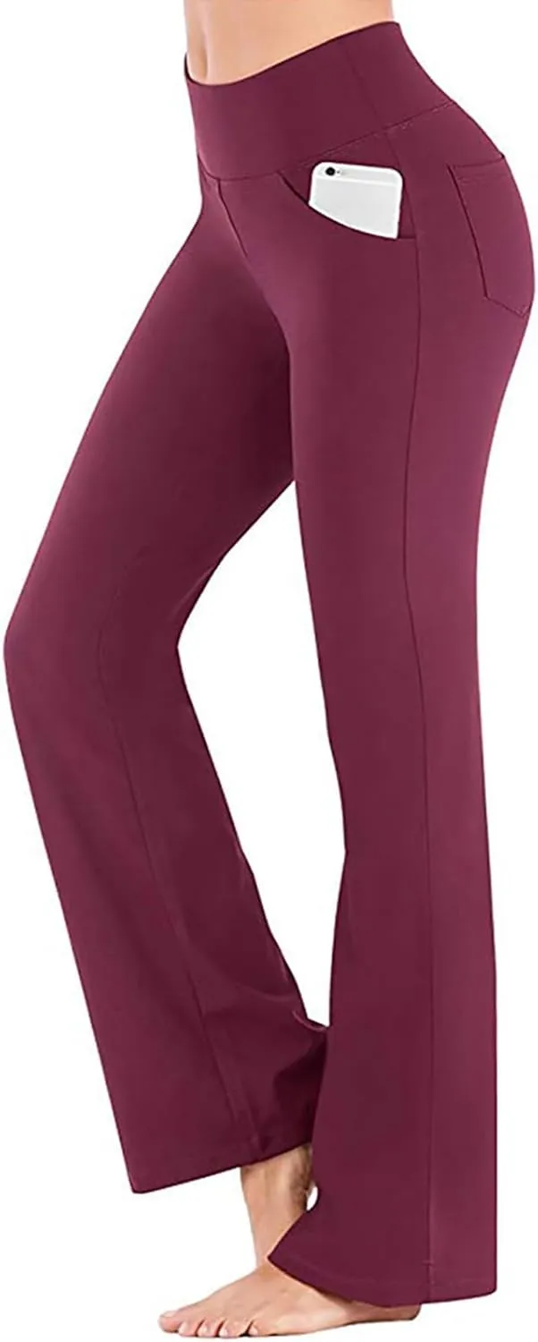 Women's Flare Yoga Pants 2024 Tummy Waisted Yoga Pants Control Pants Flare Leggings for Women Womens Fleece Lined
