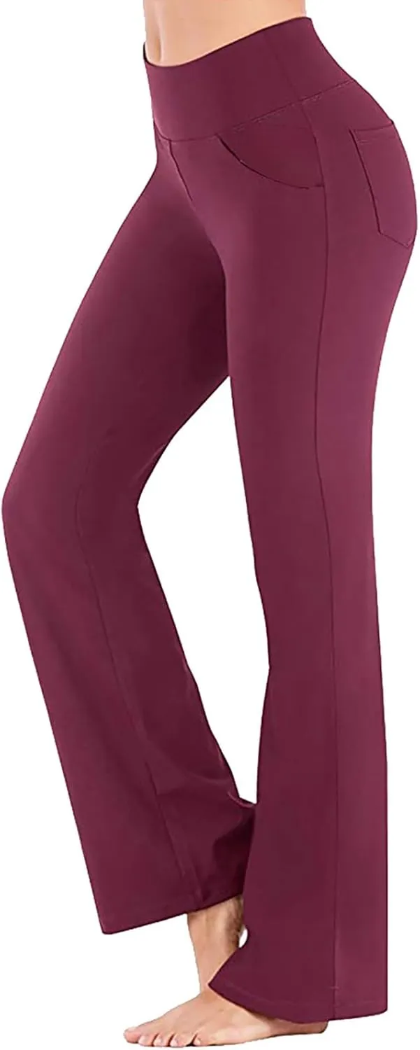 Women's Flare Yoga Pants 2024 Tummy Waisted Yoga Pants Control Pants Flare Leggings for Women Womens Fleece Lined