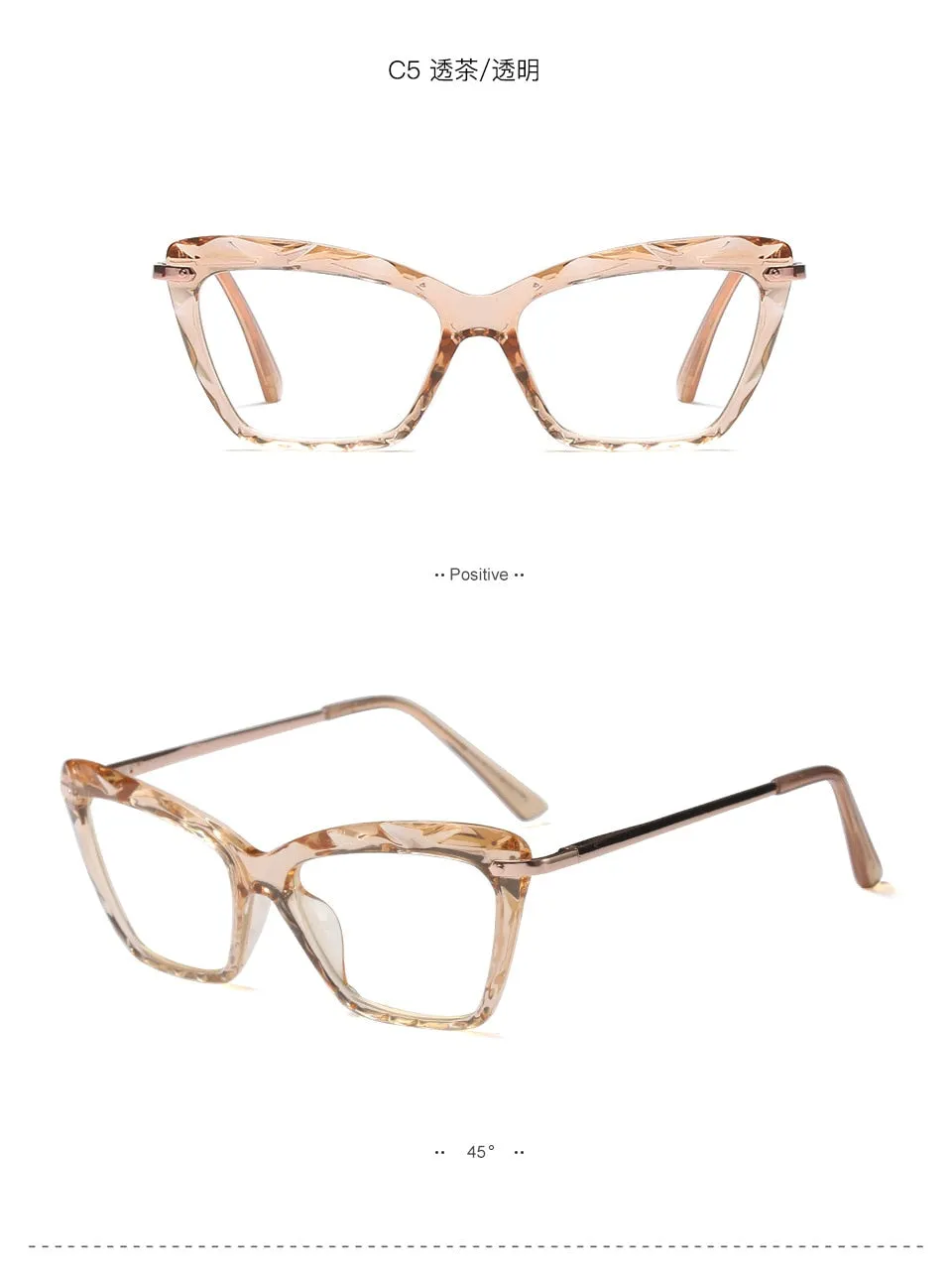 Women's Full Rim Cat Eye Acetate Frame Eyeglasses 97533