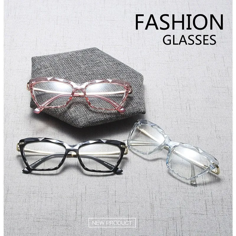 Women's Full Rim Cat Eye Acetate Frame Eyeglasses 97533