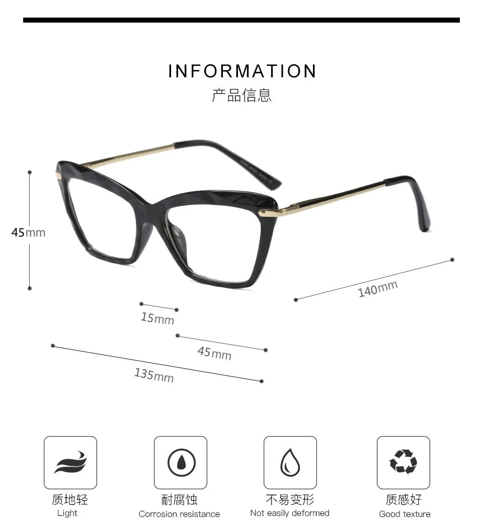 Women's Full Rim Cat Eye Acetate Frame Eyeglasses 97533