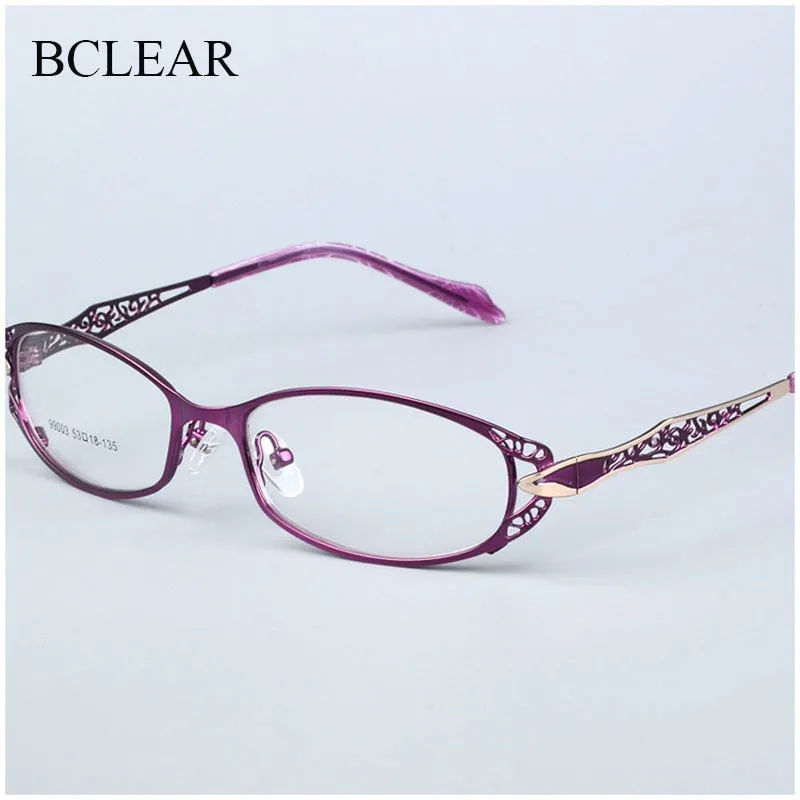 Women's Hollow Out Alloy Flowered Full Rim Eyeglasses 99003