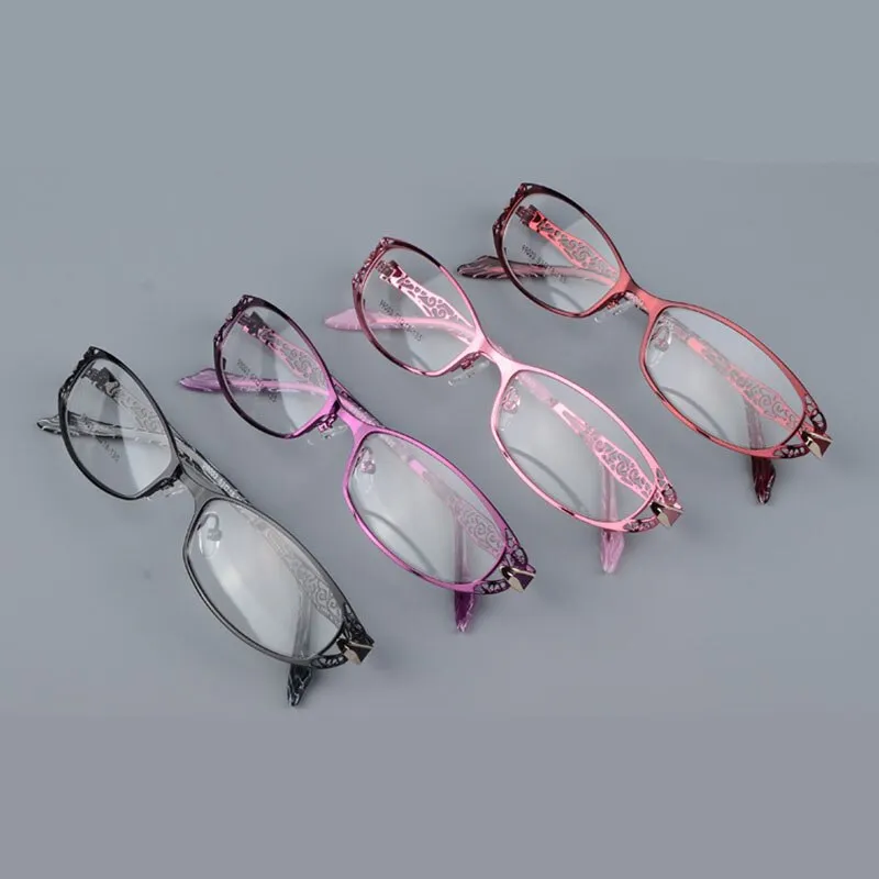 Women's Hollow Out Alloy Flowered Full Rim Eyeglasses 99003