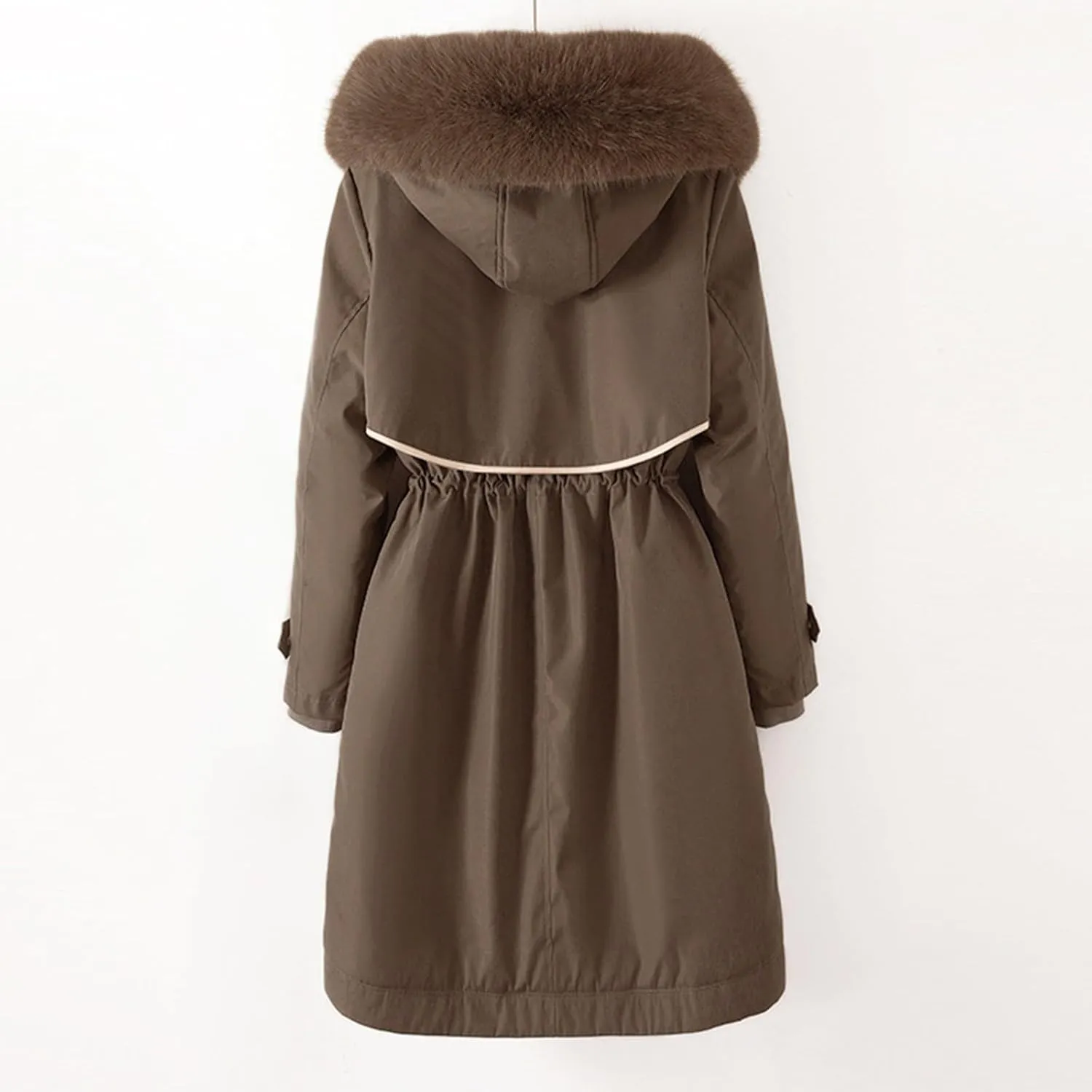 Women's Hooded Winter Coat Waterproof Down Long Jacket Warm Parka Thicken Puffer Coat Quilted Jacket with Fur Hood