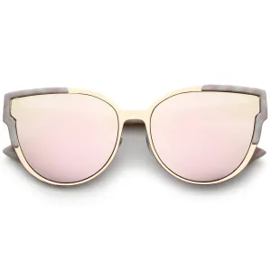 Women's Infinity Mirrored Flat Lens Marble Print Sunglasses A821