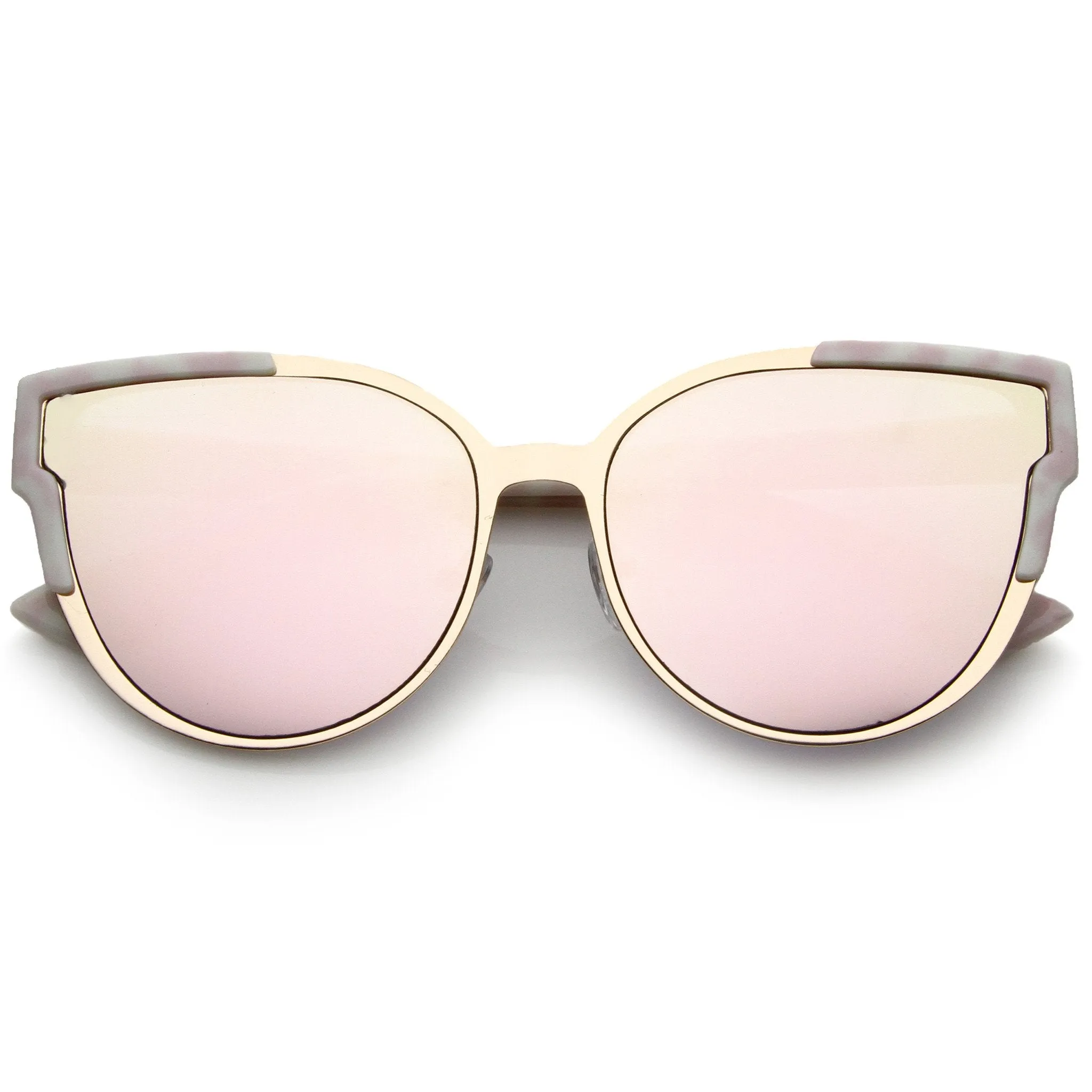 Women's Infinity Mirrored Flat Lens Marble Print Sunglasses A821