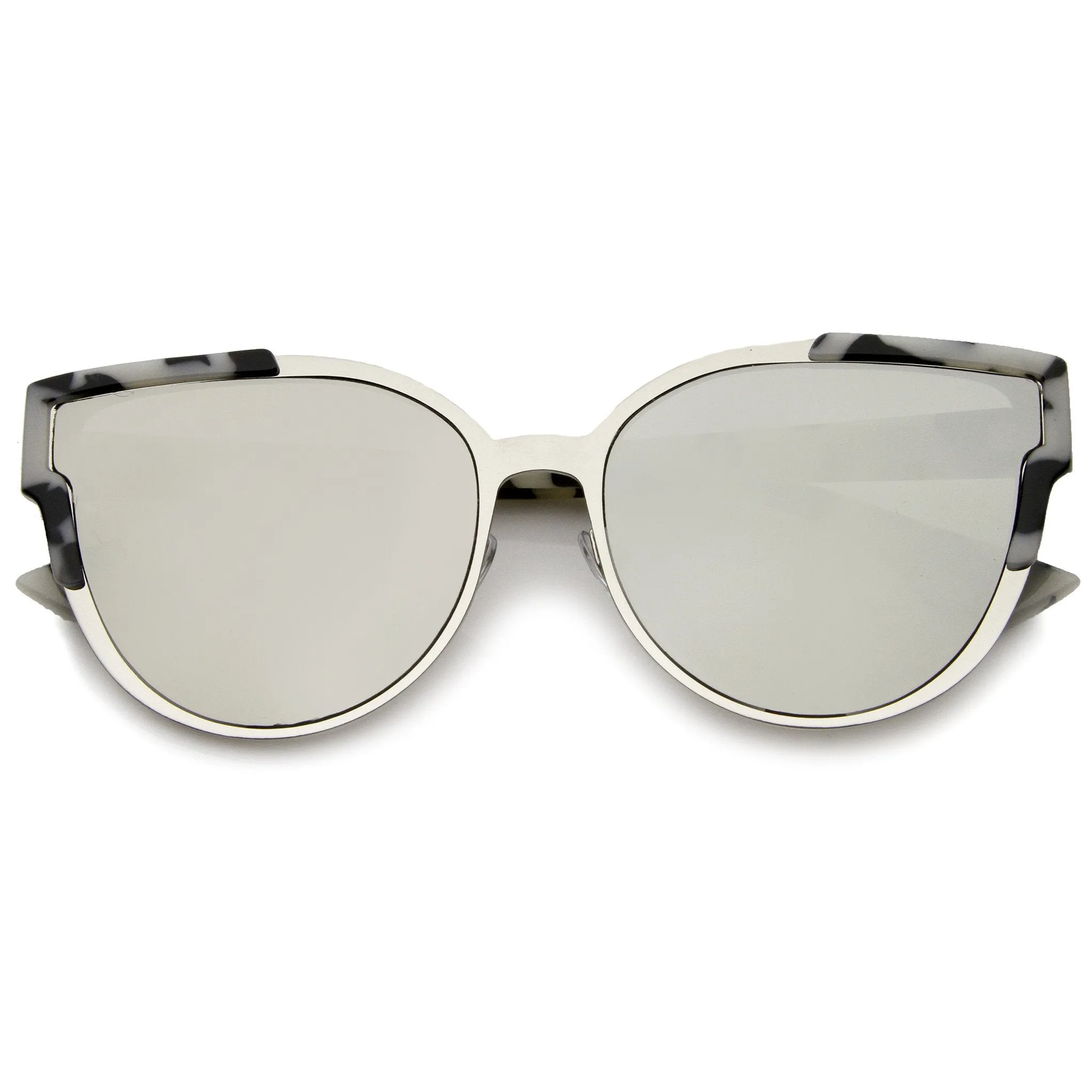 Women's Infinity Mirrored Flat Lens Marble Print Sunglasses A821