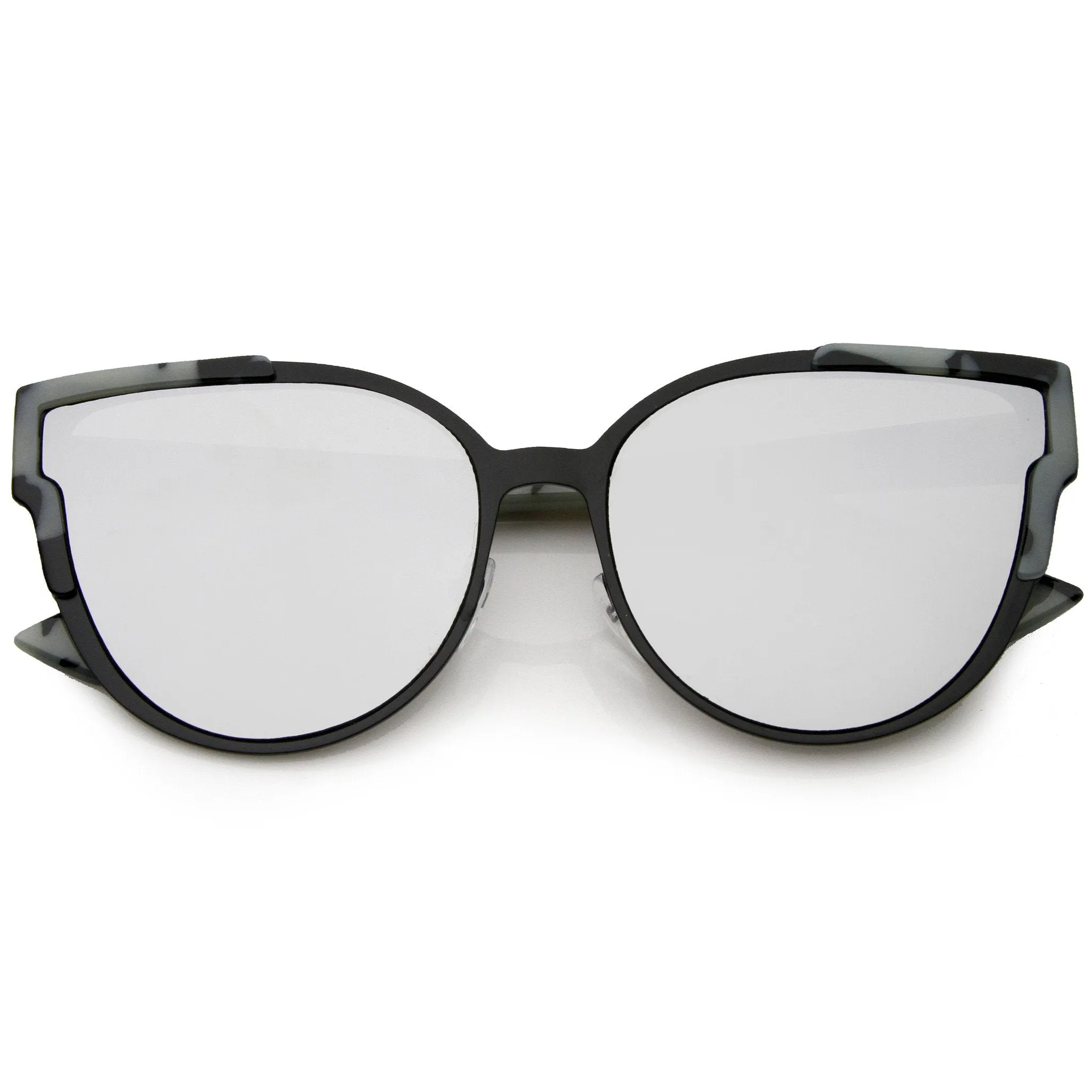 Women's Infinity Mirrored Flat Lens Marble Print Sunglasses A821