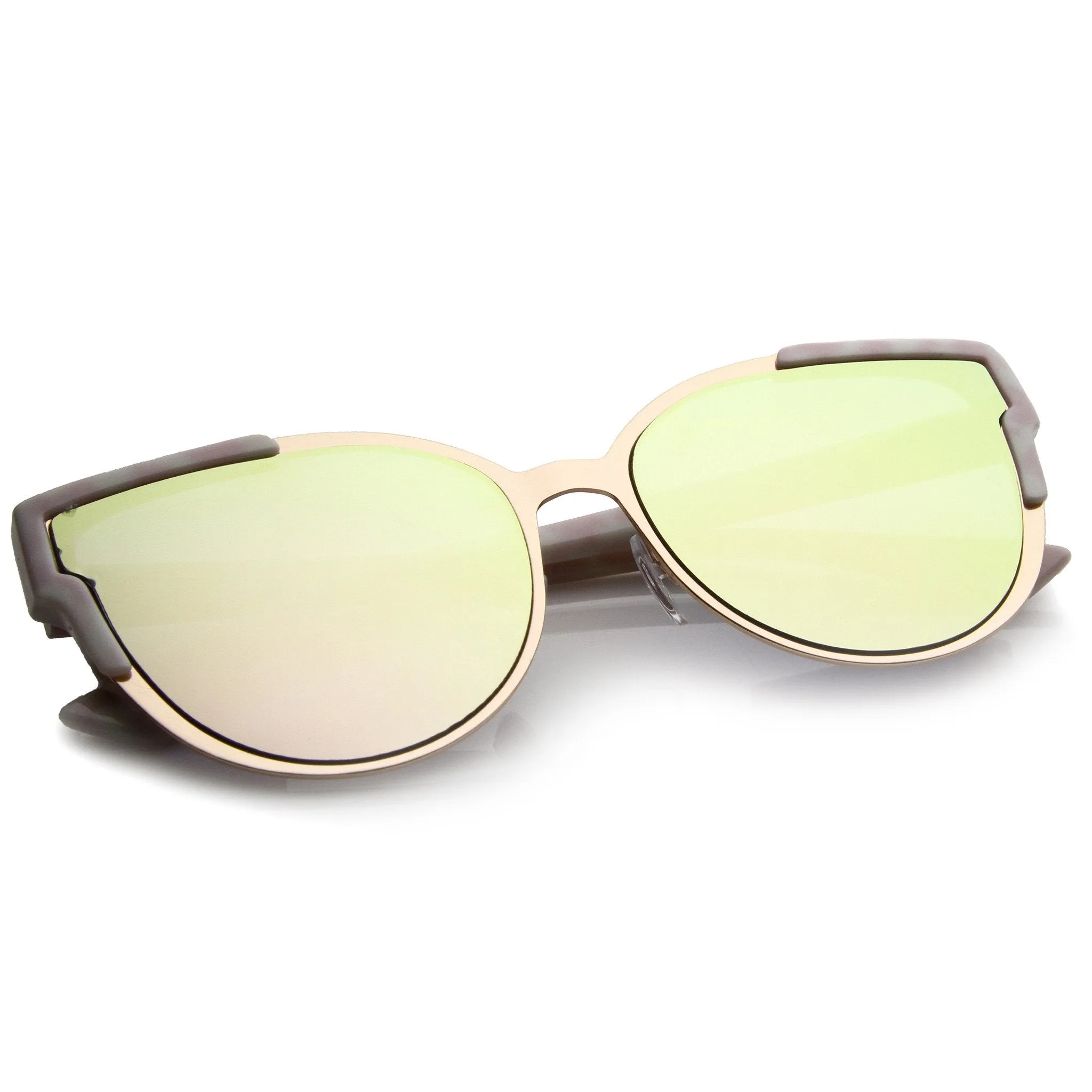 Women's Infinity Mirrored Flat Lens Marble Print Sunglasses A821