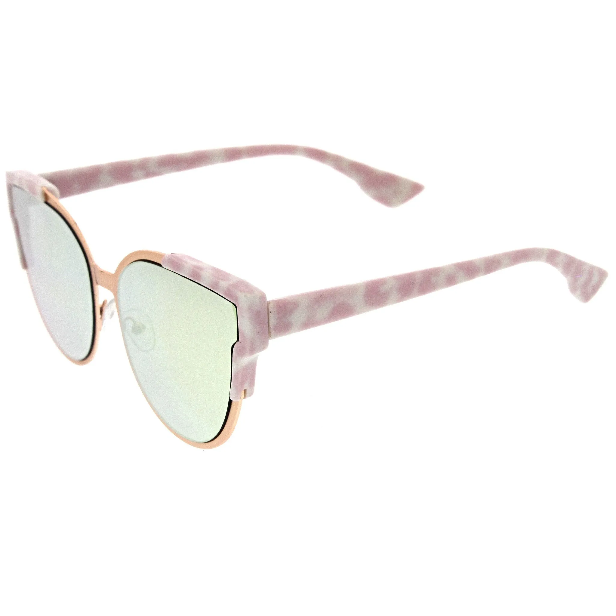 Women's Infinity Mirrored Flat Lens Marble Print Sunglasses A821