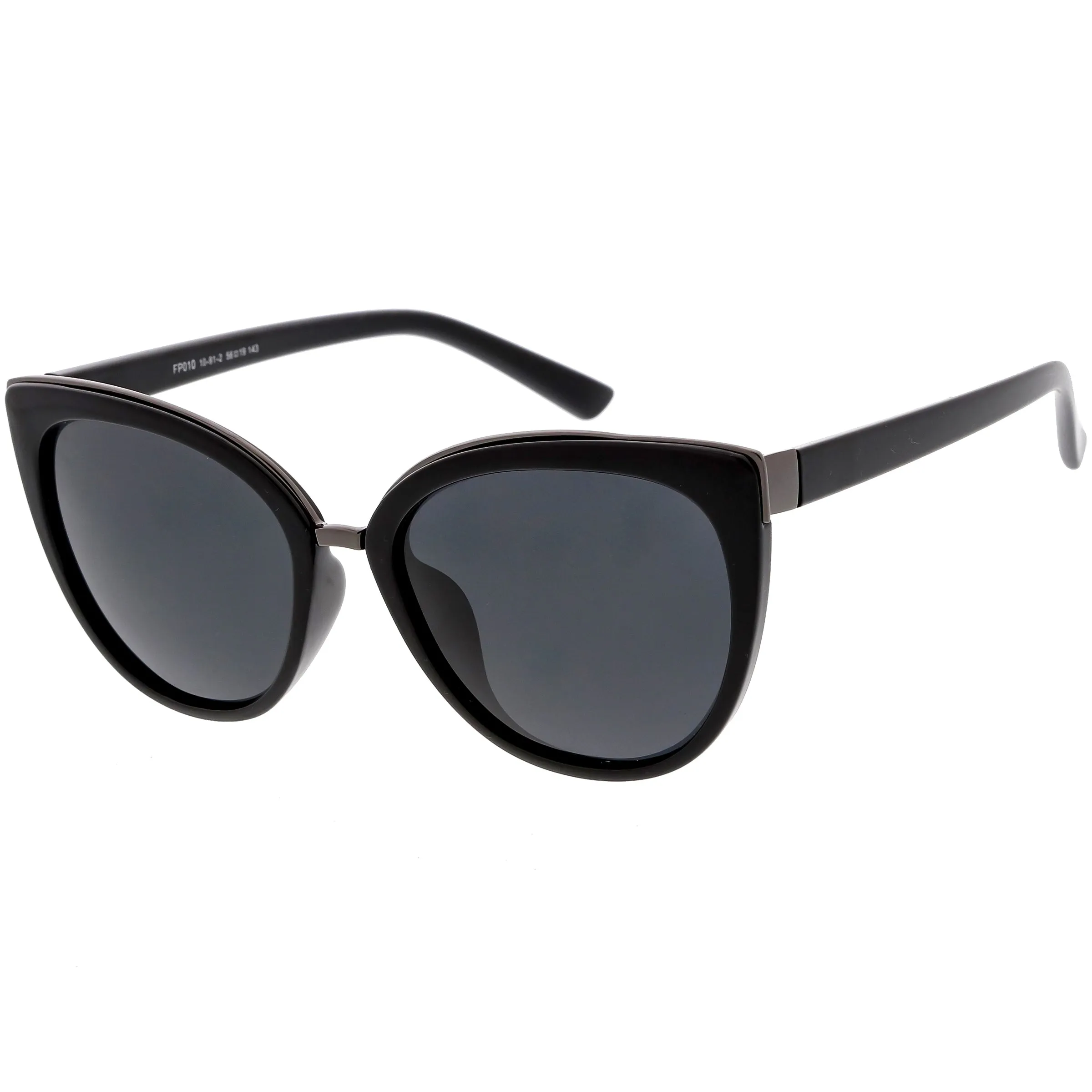 Women's Large Polarized Dual Layer Cat Eye Sunglasses C827