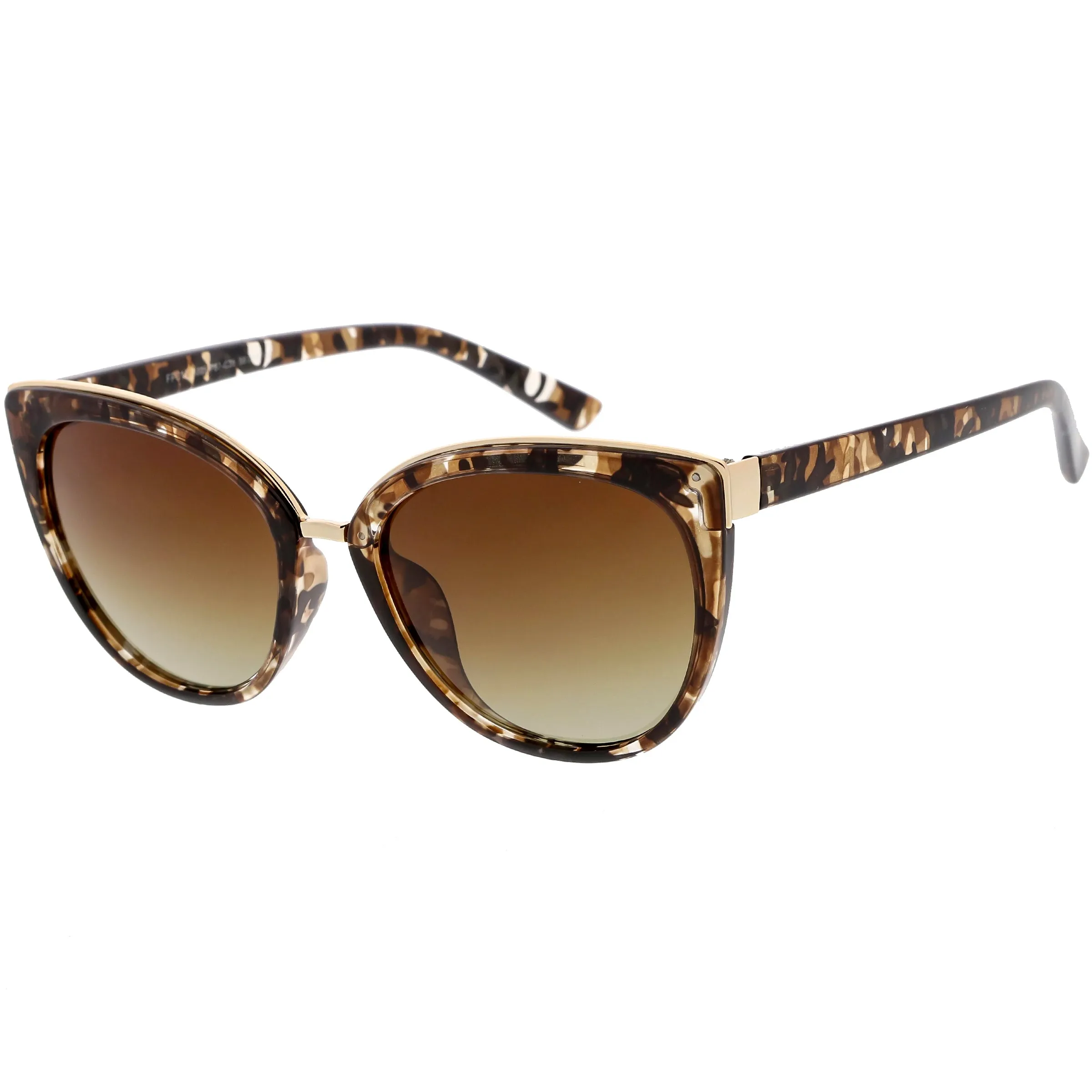 Women's Large Polarized Dual Layer Cat Eye Sunglasses C827