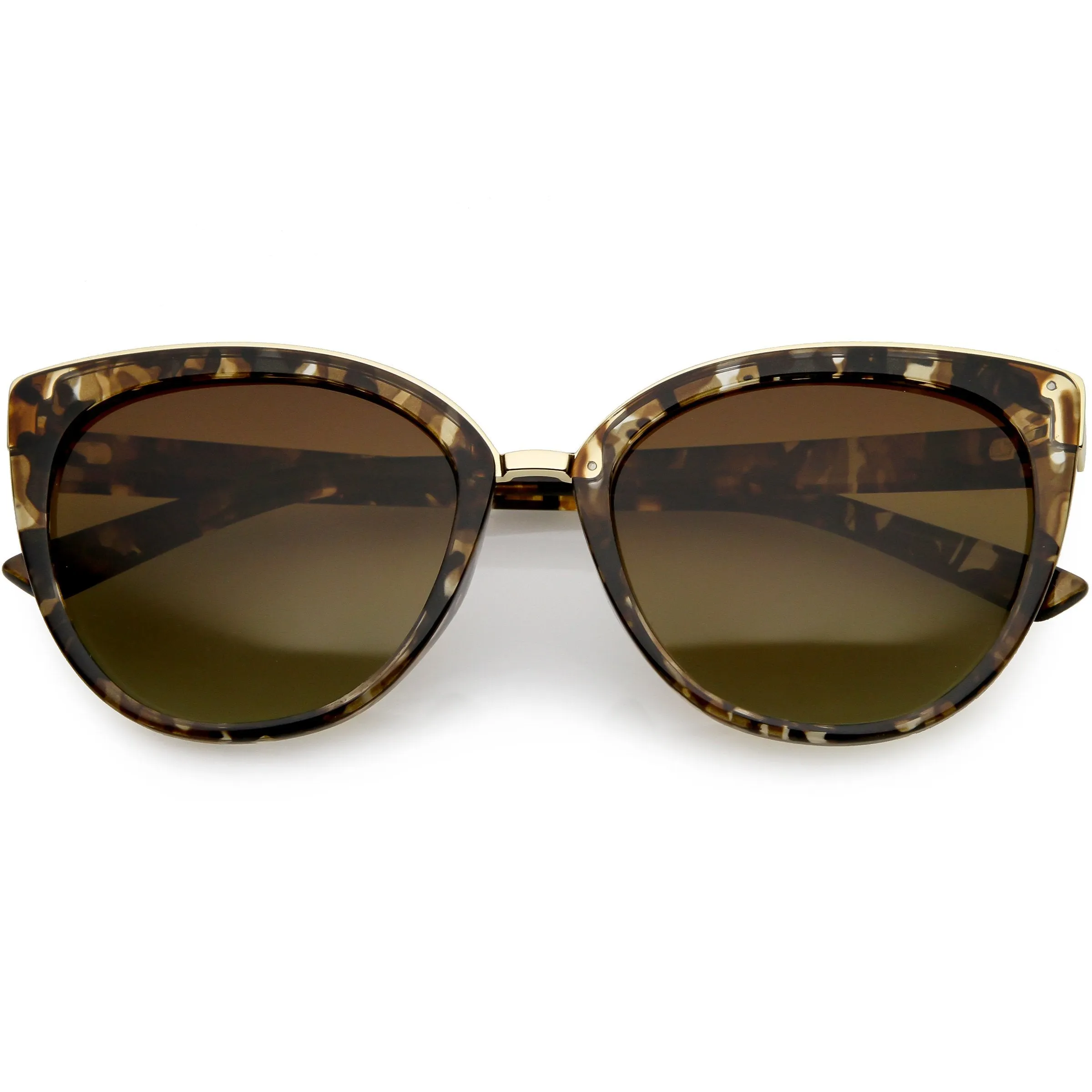Women's Large Polarized Dual Layer Cat Eye Sunglasses C827