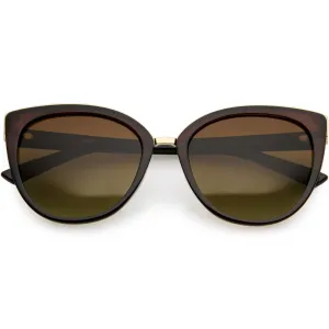 Women's Large Polarized Dual Layer Cat Eye Sunglasses C827