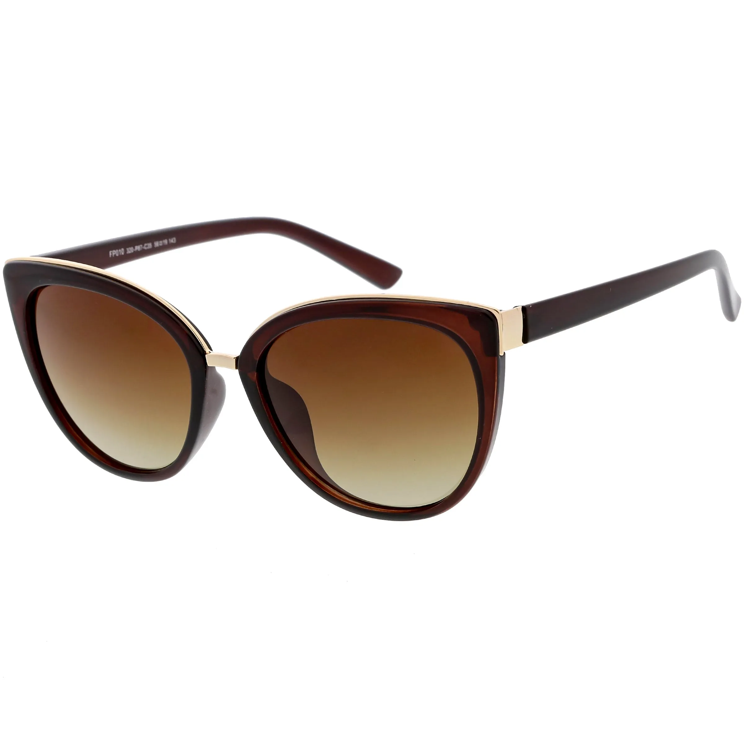 Women's Large Polarized Dual Layer Cat Eye Sunglasses C827