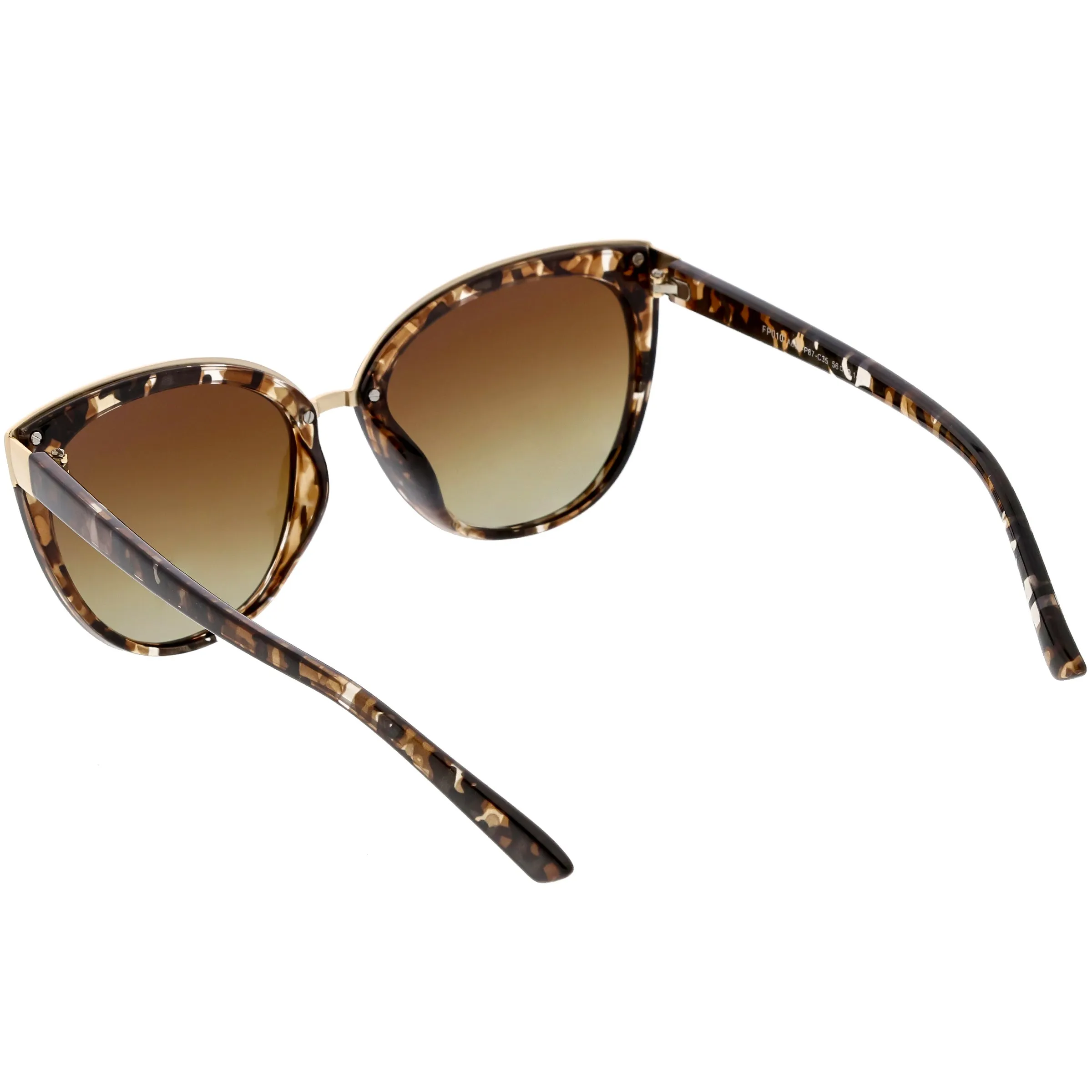 Women's Large Polarized Dual Layer Cat Eye Sunglasses C827