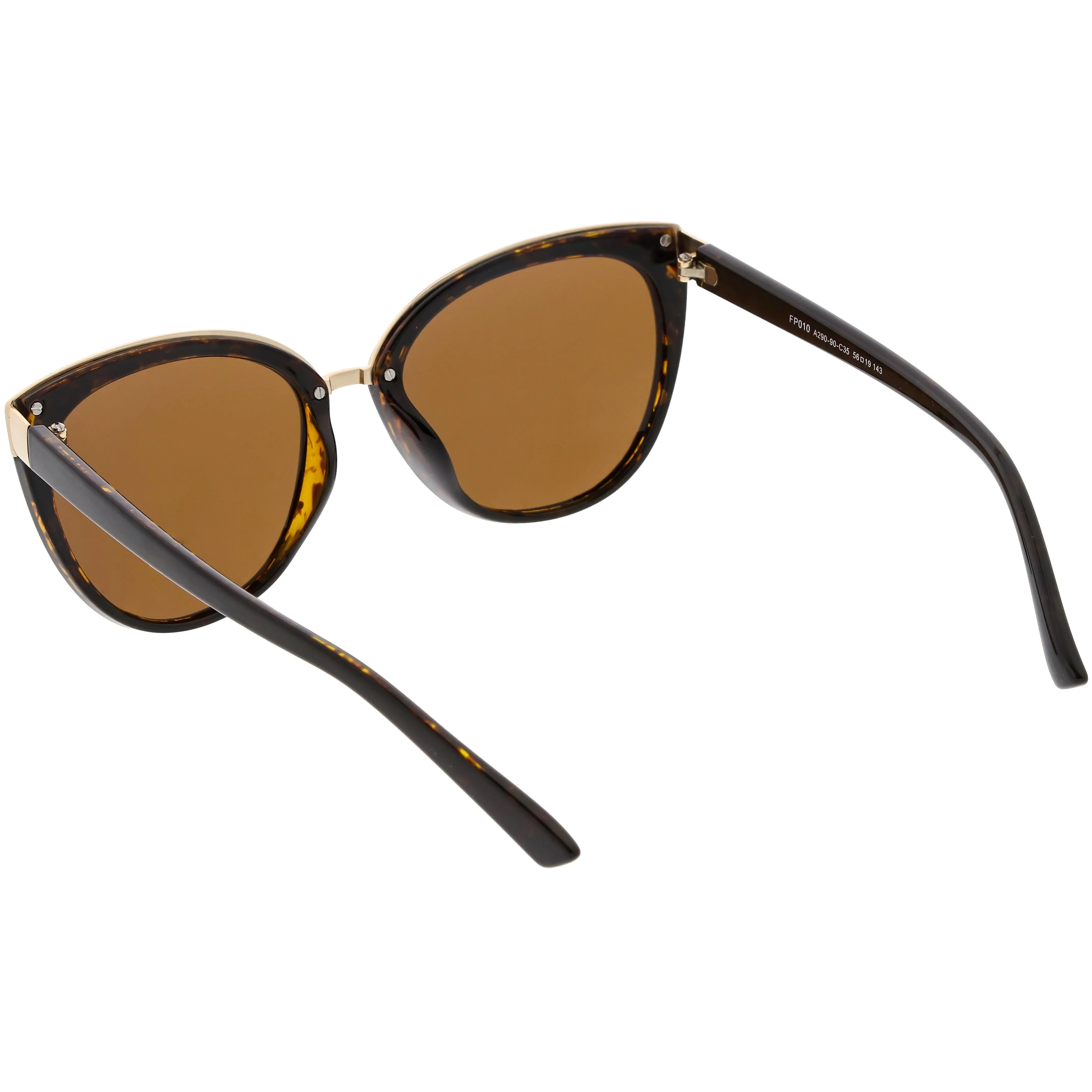 Women's Large Polarized Dual Layer Cat Eye Sunglasses C827