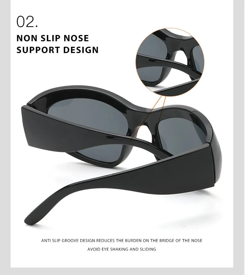 Women's Luxury Sport Punk Style Wrap-Around UV400 Eyewear Sunglasses