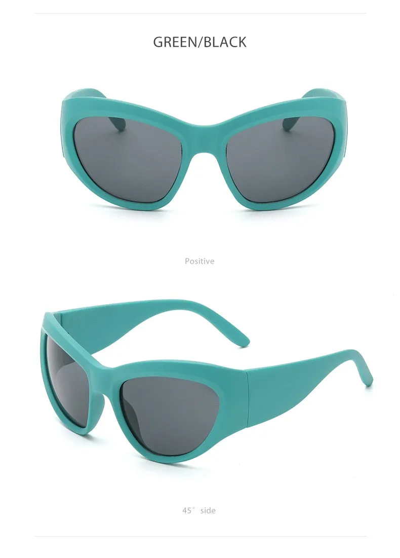 Women's Luxury Sport Punk Style Wrap-Around UV400 Eyewear Sunglasses