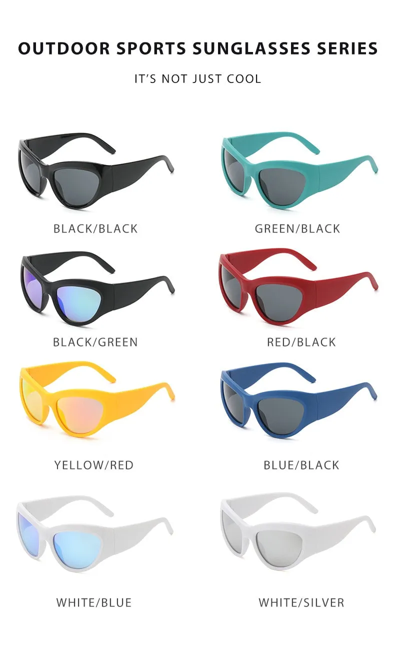 Women's Luxury Sport Punk Style Wrap-Around UV400 Eyewear Sunglasses