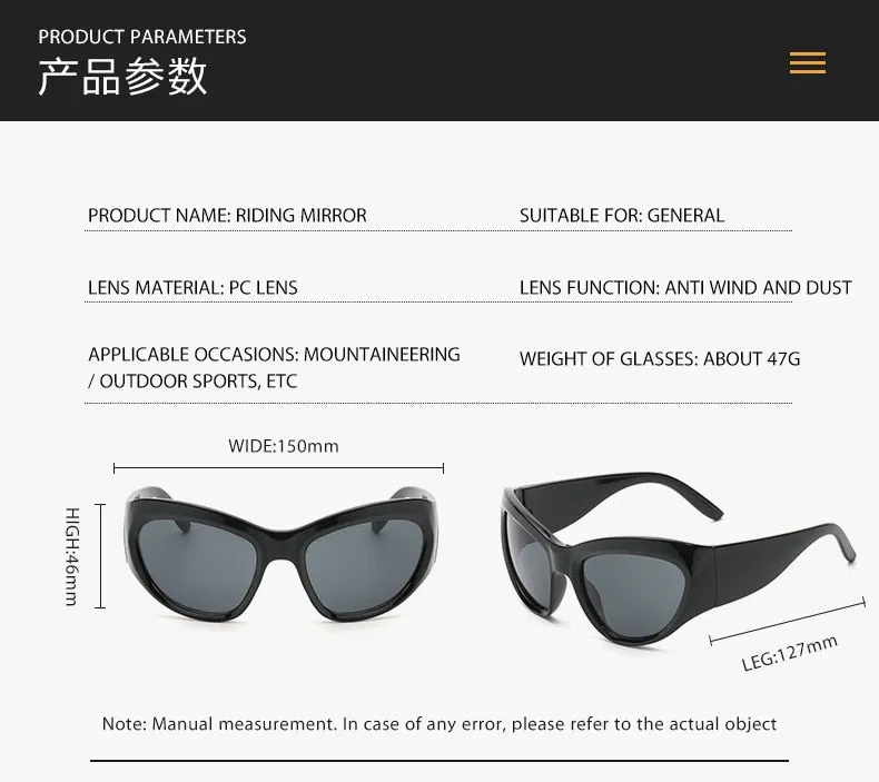 Women's Luxury Sport Punk Style Wrap-Around UV400 Eyewear Sunglasses