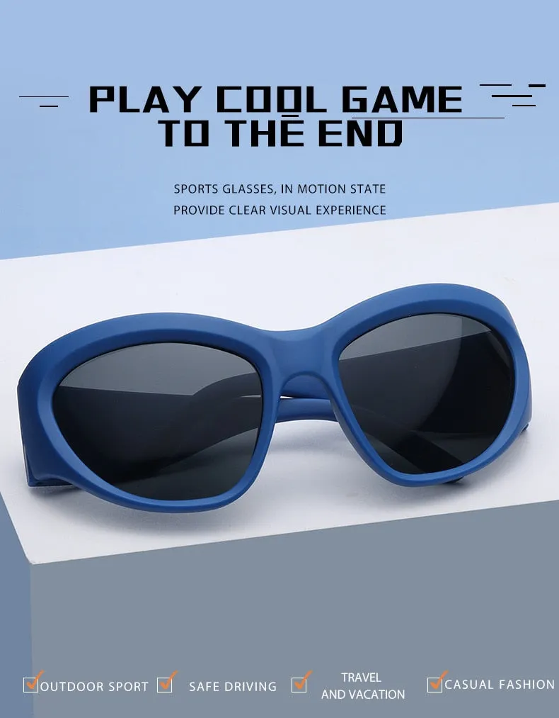 Women's Luxury Sport Punk Style Wrap-Around UV400 Eyewear Sunglasses