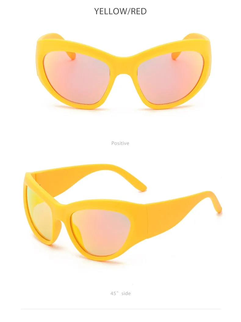 Women's Luxury Sport Punk Style Wrap-Around UV400 Eyewear Sunglasses