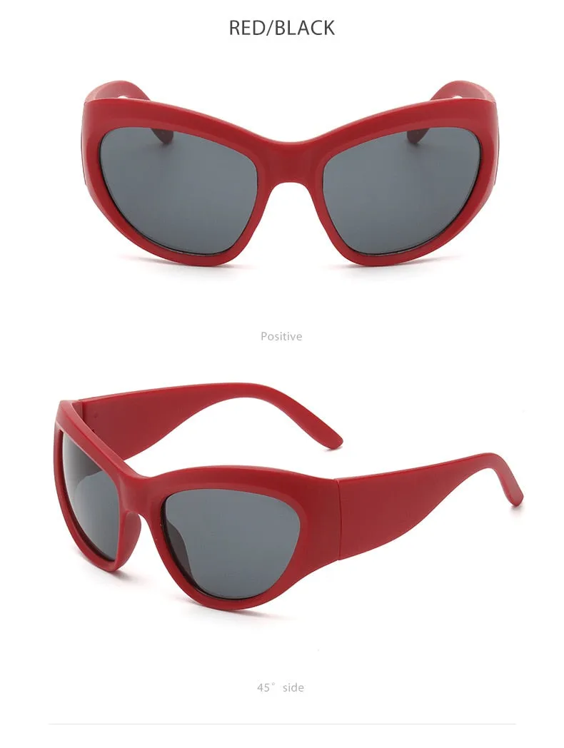 Women's Luxury Sport Punk Style Wrap-Around UV400 Eyewear Sunglasses
