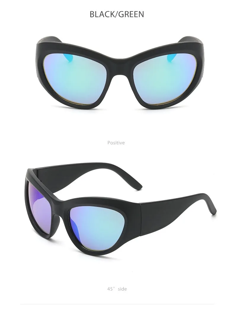 Women's Luxury Sport Punk Style Wrap-Around UV400 Eyewear Sunglasses