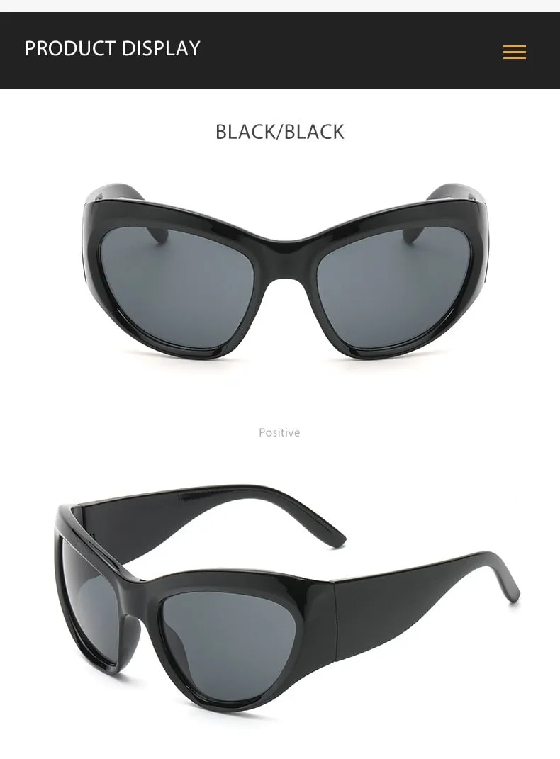 Women's Luxury Sport Punk Style Wrap-Around UV400 Eyewear Sunglasses