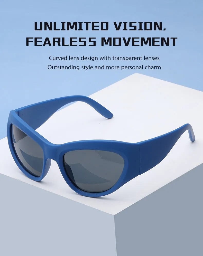Women's Luxury Sport Punk Style Wrap-Around UV400 Eyewear Sunglasses