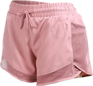 Women's Mesh Run 2-in-1 Shorts Quick-Dry Athletic Workout Gym Yoga Shorts with Liner and Side Pockets