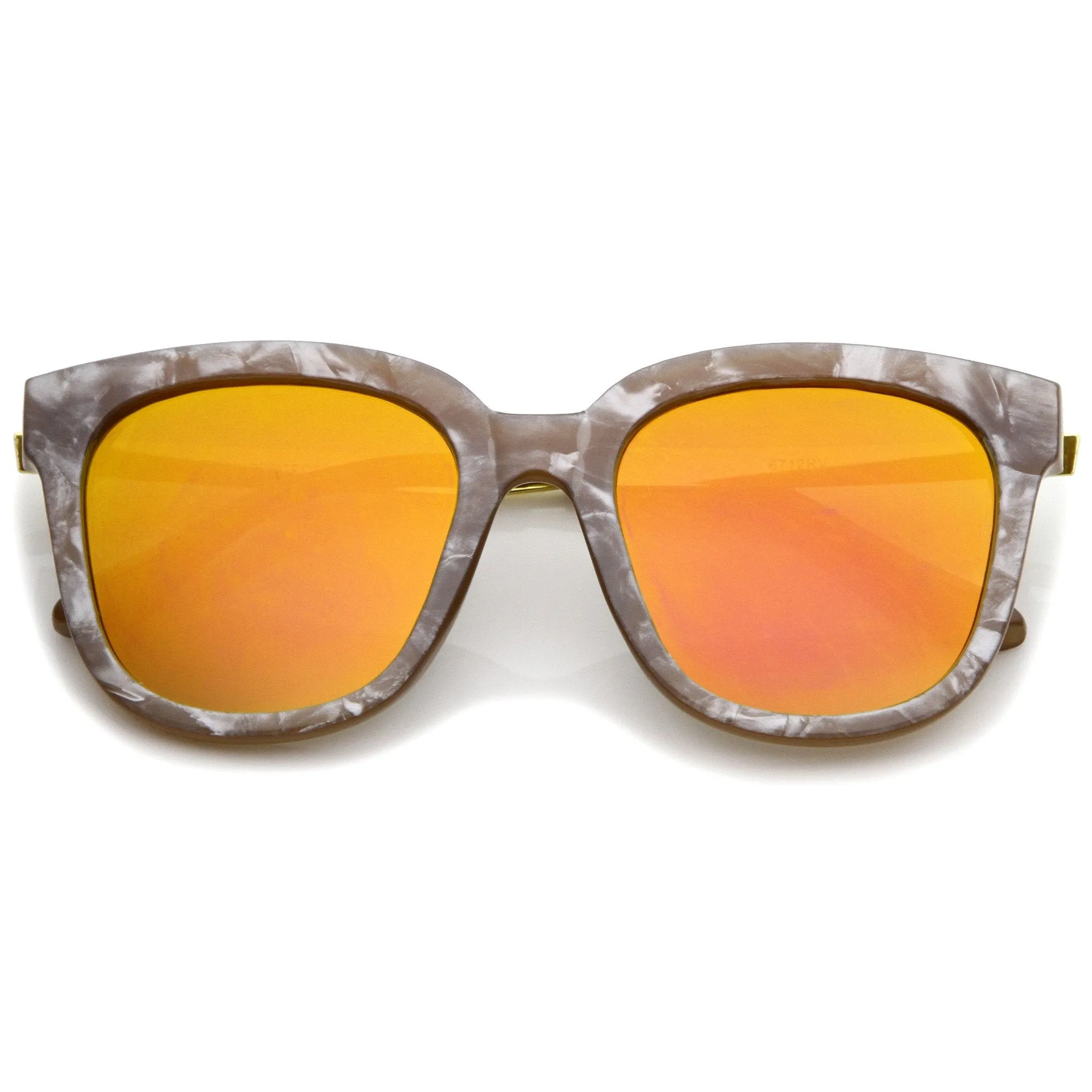 Women's Modern Marble Flat Mirror Lens Sunglasses A645