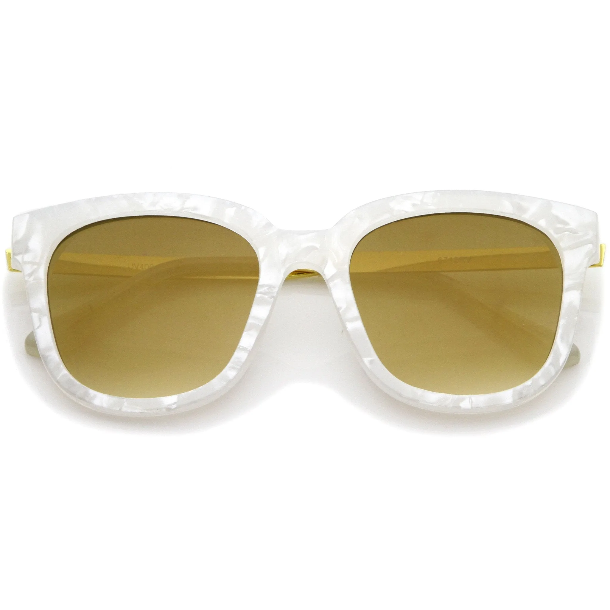 Women's Modern Marble Flat Mirror Lens Sunglasses A645