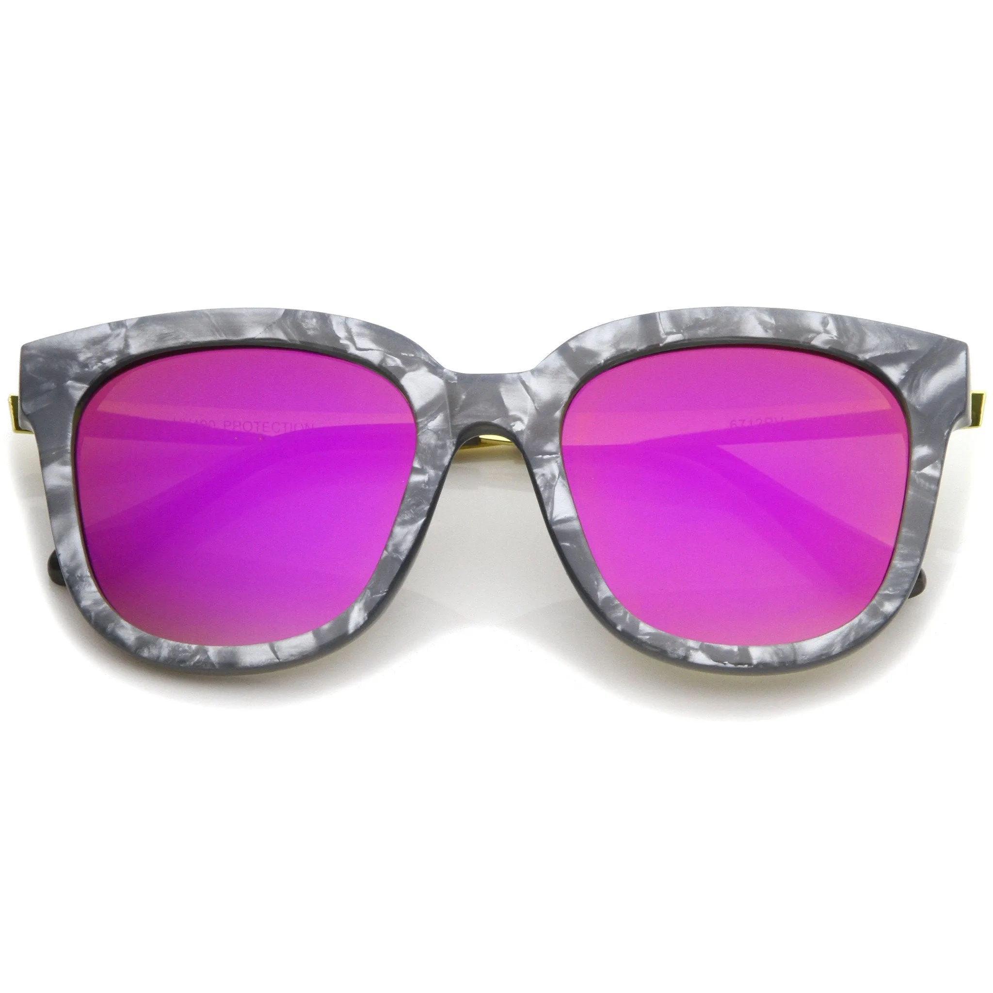 Women's Modern Marble Flat Mirror Lens Sunglasses A645