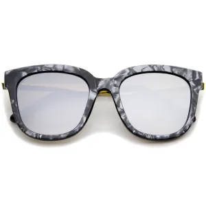 Women's Modern Marble Flat Mirror Lens Sunglasses A645