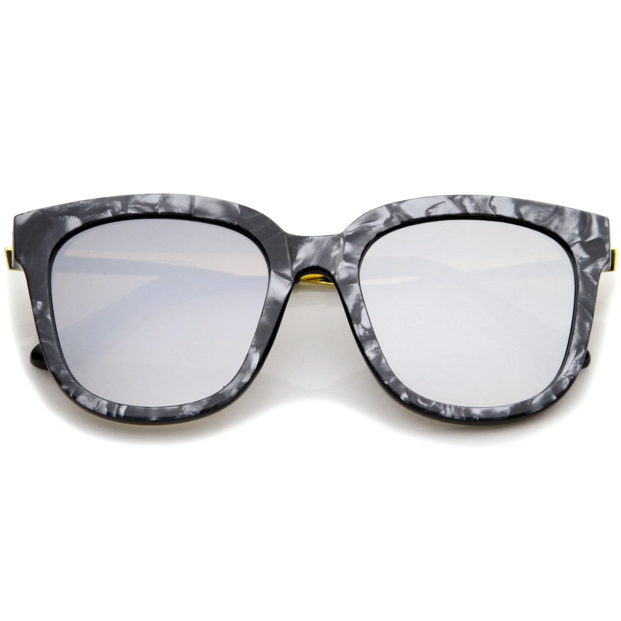 Women's Modern Marble Flat Mirror Lens Sunglasses A645