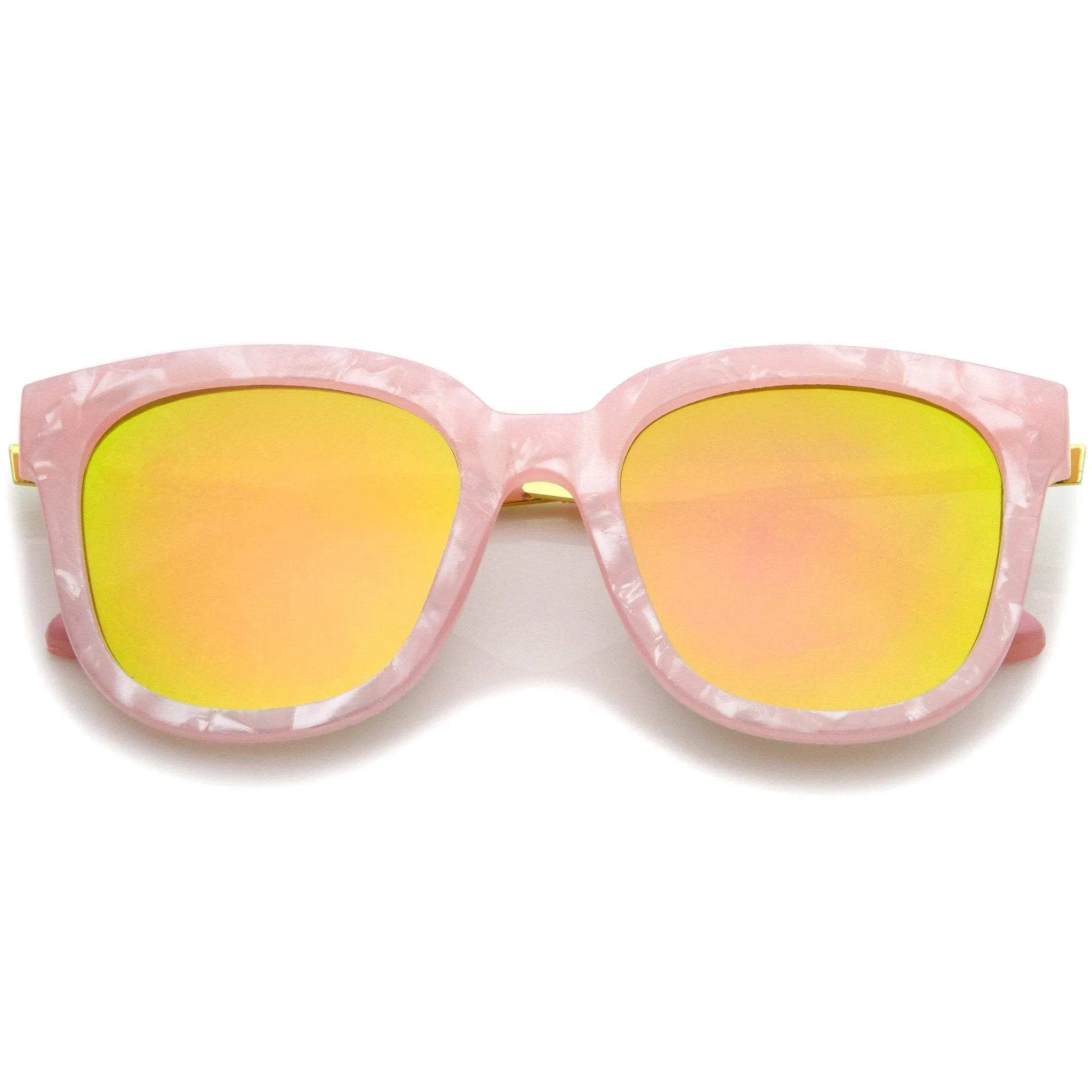 Women's Modern Marble Flat Mirror Lens Sunglasses A645