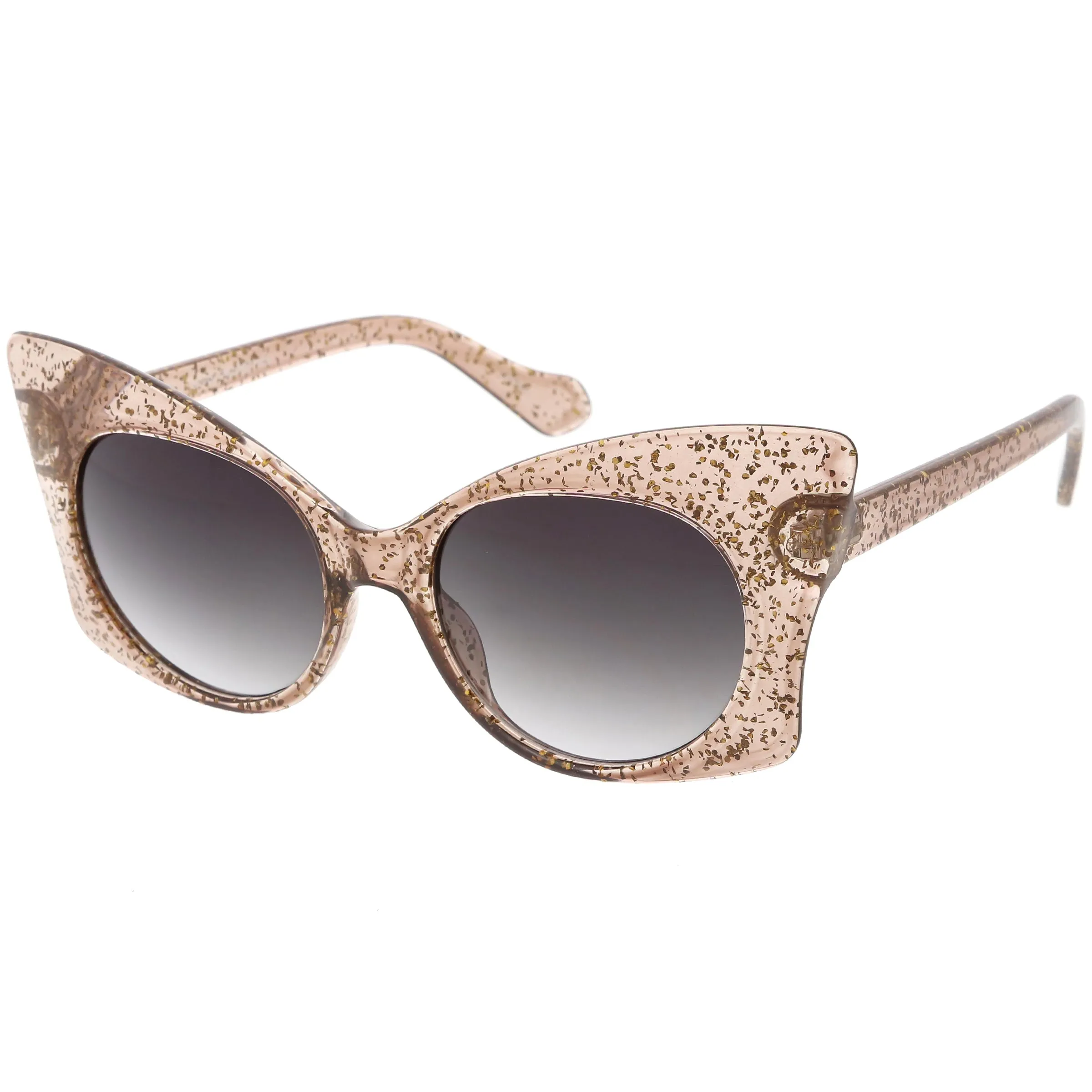 Women's Oversize Butterfly Glitter Cat Eye Sunglasses C553