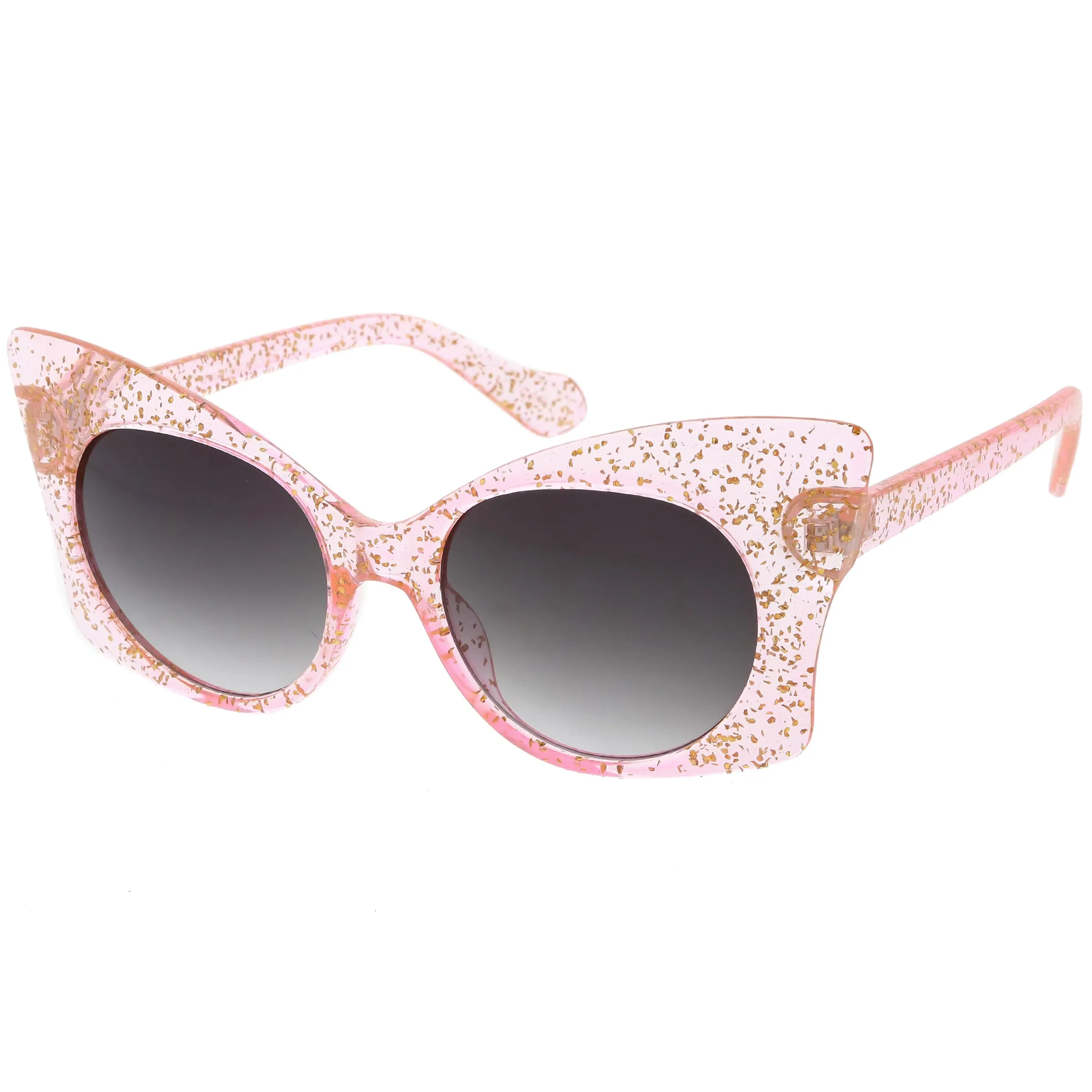 Women's Oversize Butterfly Glitter Cat Eye Sunglasses C553