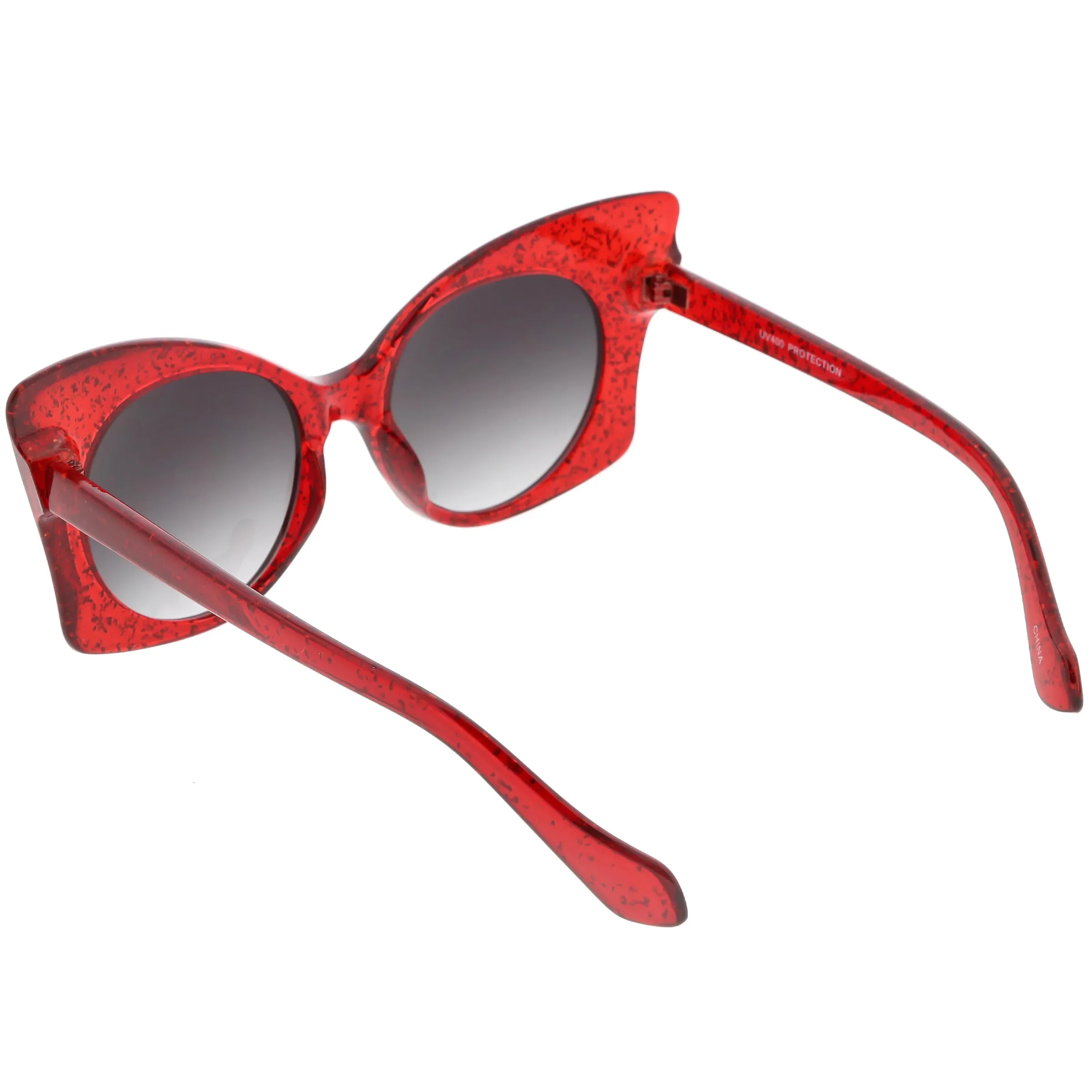 Women's Oversize Butterfly Glitter Cat Eye Sunglasses C553