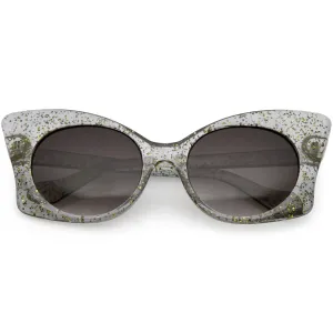 Women's Oversize Butterfly Glitter Cat Eye Sunglasses C553