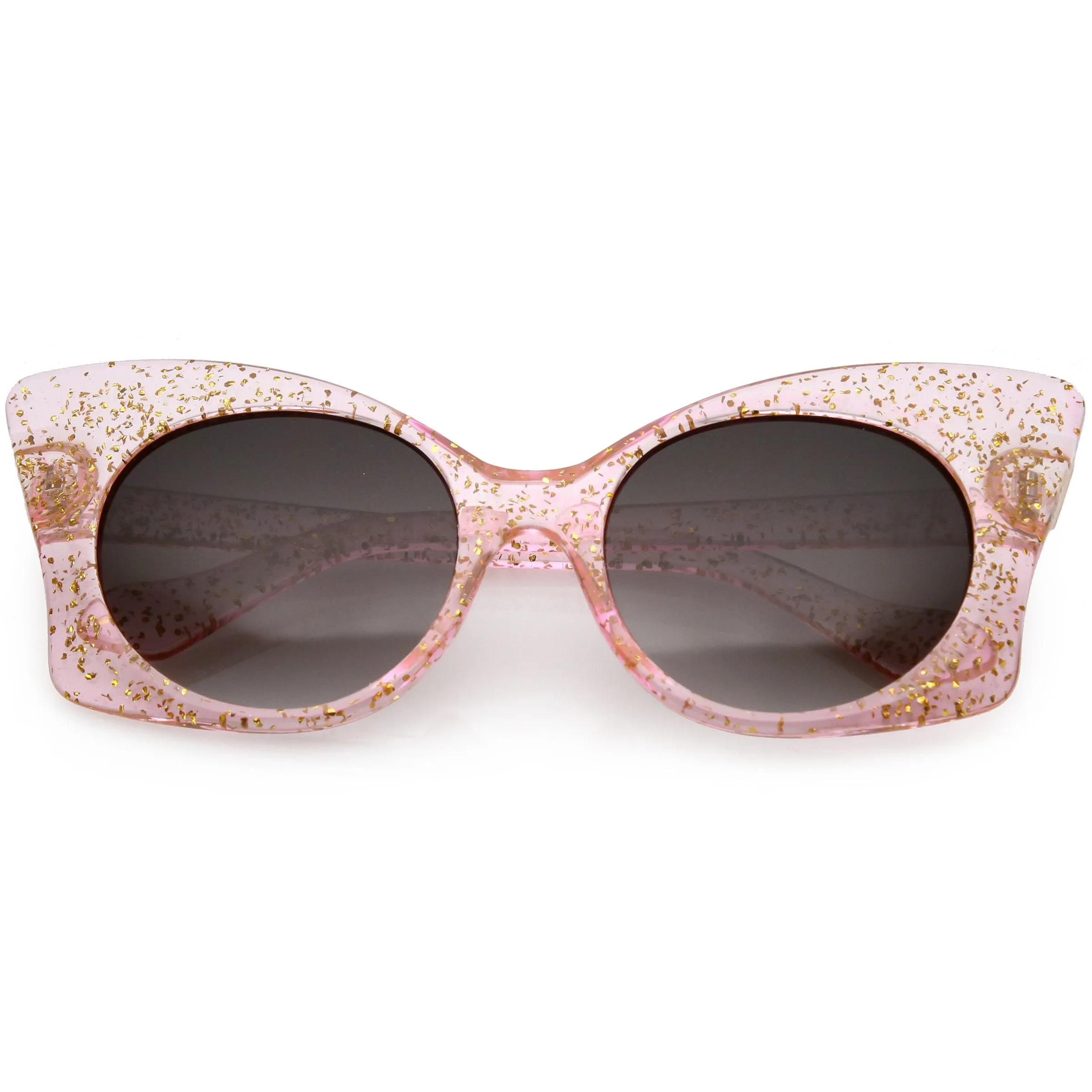 Women's Oversize Butterfly Glitter Cat Eye Sunglasses C553