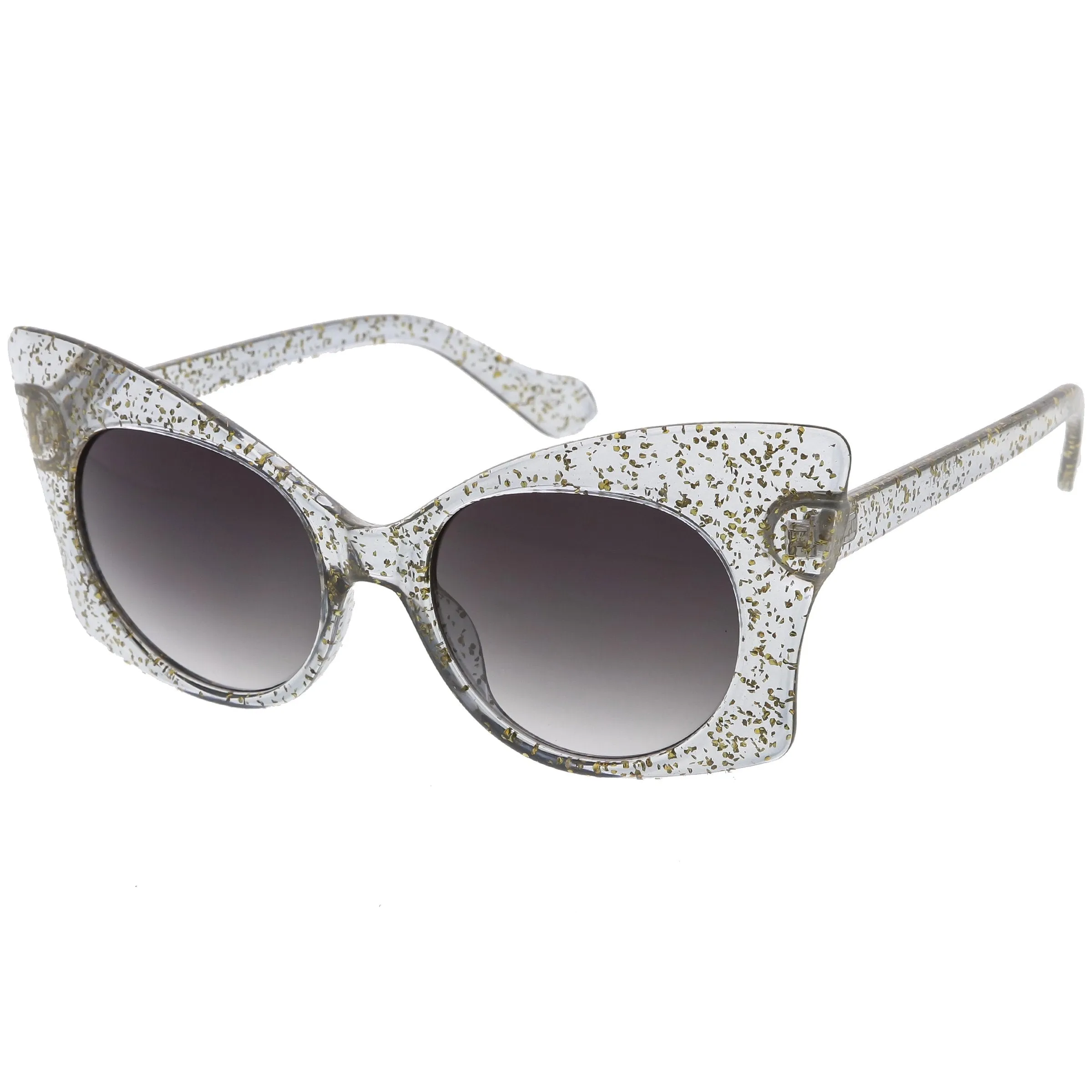 Women's Oversize Butterfly Glitter Cat Eye Sunglasses C553