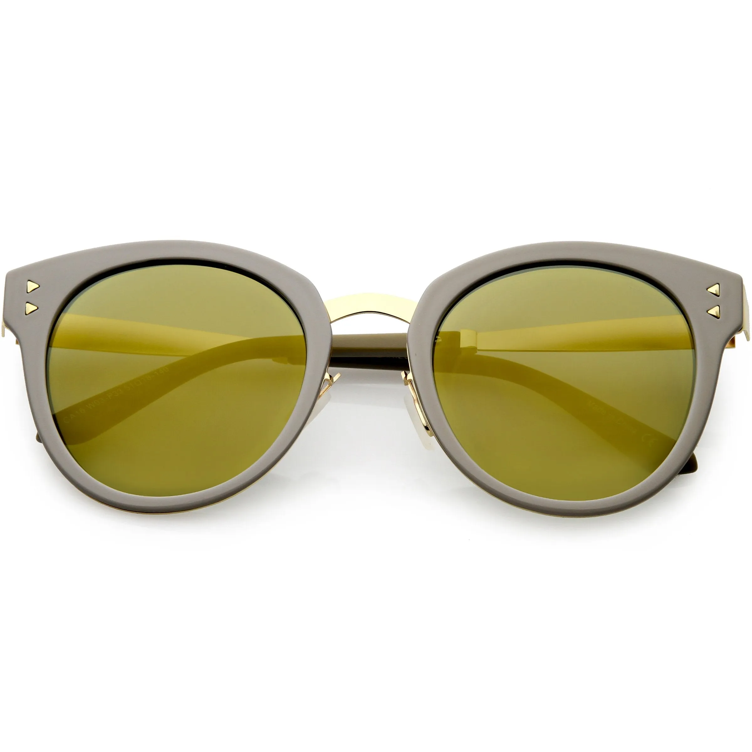 Women's Premium Horned Rim Mirrored Polarized Lens Sunglasses C830